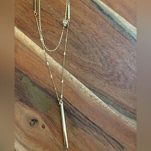 Long gold double layered 18 in chain